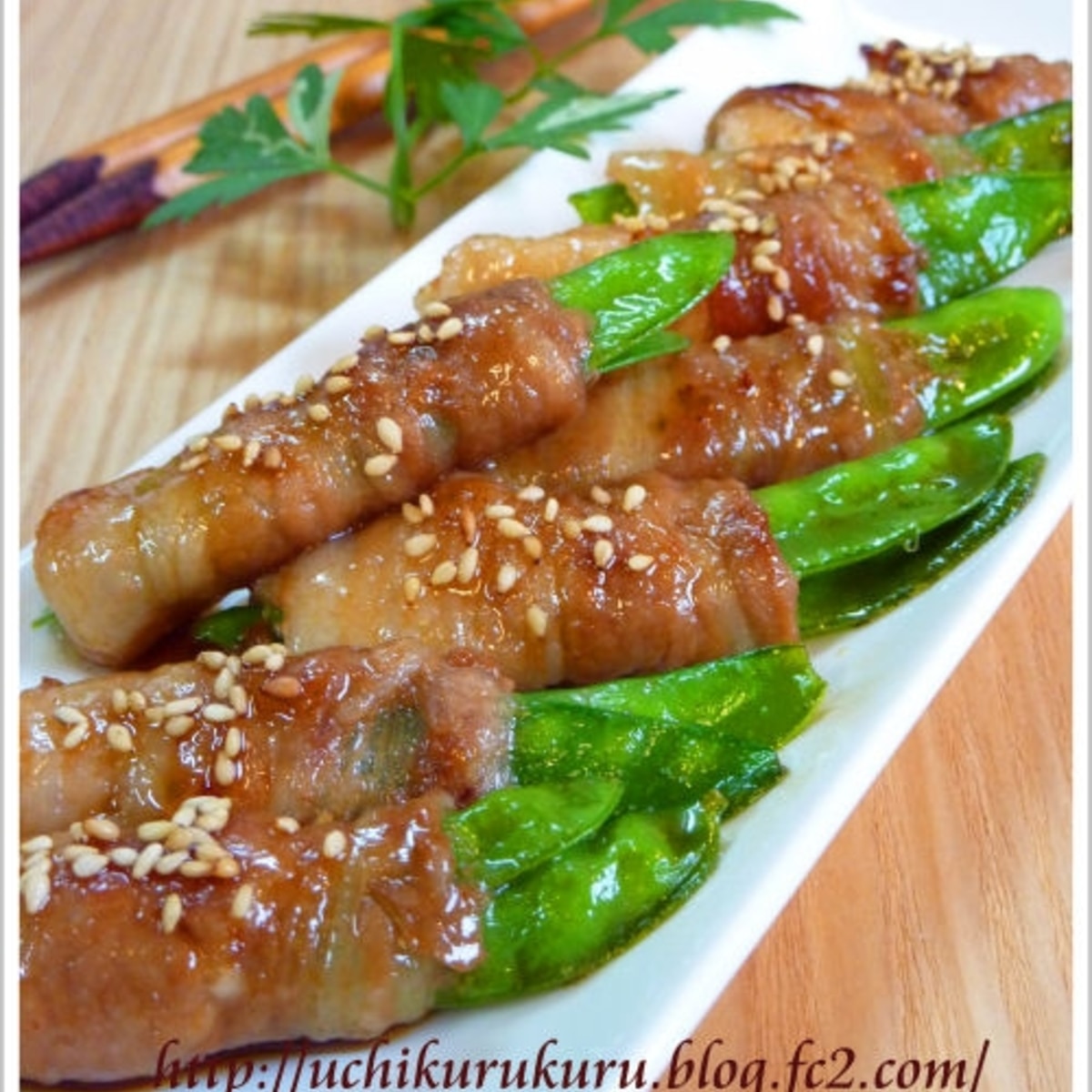 シャキシャキ食感がたまらない 肉巻さやえんどう レシピ 作り方 By うちくるくる 楽天レシピ
